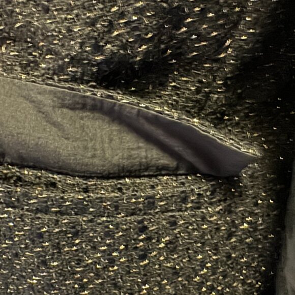 EUC Ann Taylor Black Shimmer Tweed Sheath Dress with Pockets | Size 10 Petite - Picture 7 of 11